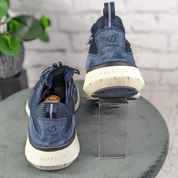 Cole Haan men's shoes 9.5M D, blue leather and mesh zero grand athletic trainers - Picture 2 of 16
